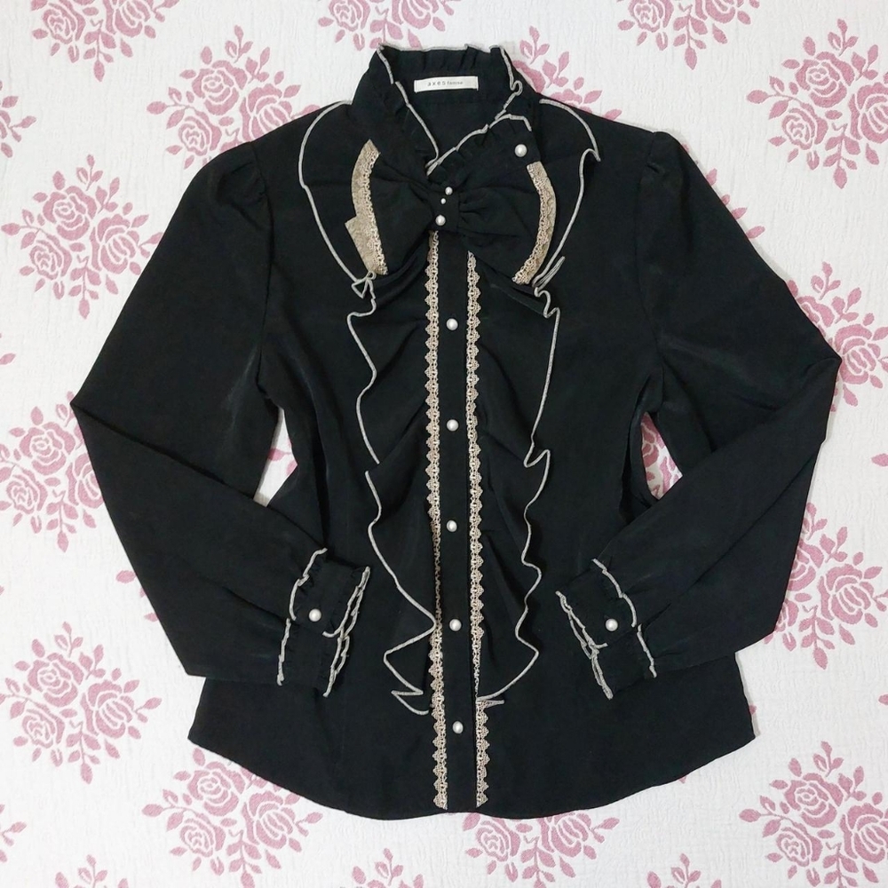 Axes Femme - Big Ribbon Ruffle Blouse